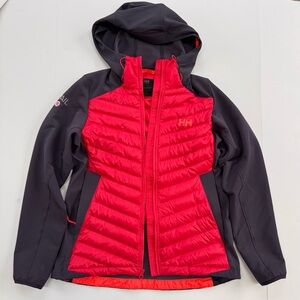 Helly Hansen Women's Verglas Light Full Zip Jacket Size M Red/Gray Pink Vail EUC